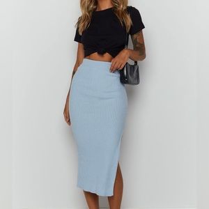 Beginning Boutique midi skirt pale blue